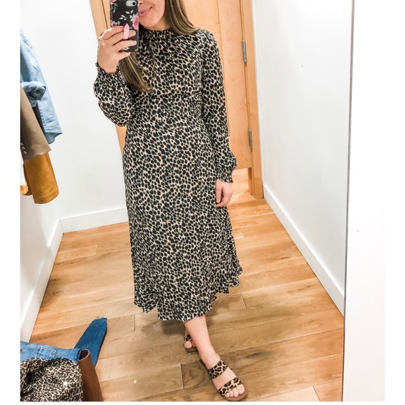 J. Crew Factory Ruffleneck Leopard Dress - Picture 14 of 14